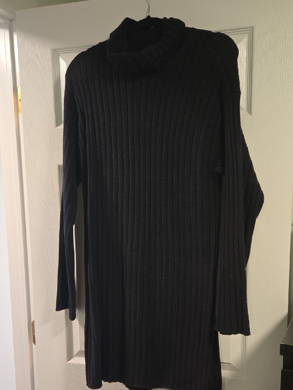 Abercrombie & Fitch Black Ribbed Turtleneck Sweater Dress - Women's Size S